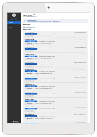 Owner Portal shown on a tablet